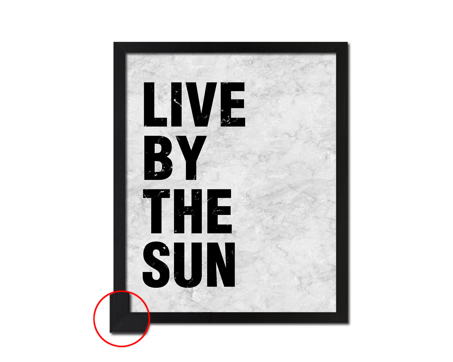 Live by the sun Quote Framed Print Wall Art Decor Gifts