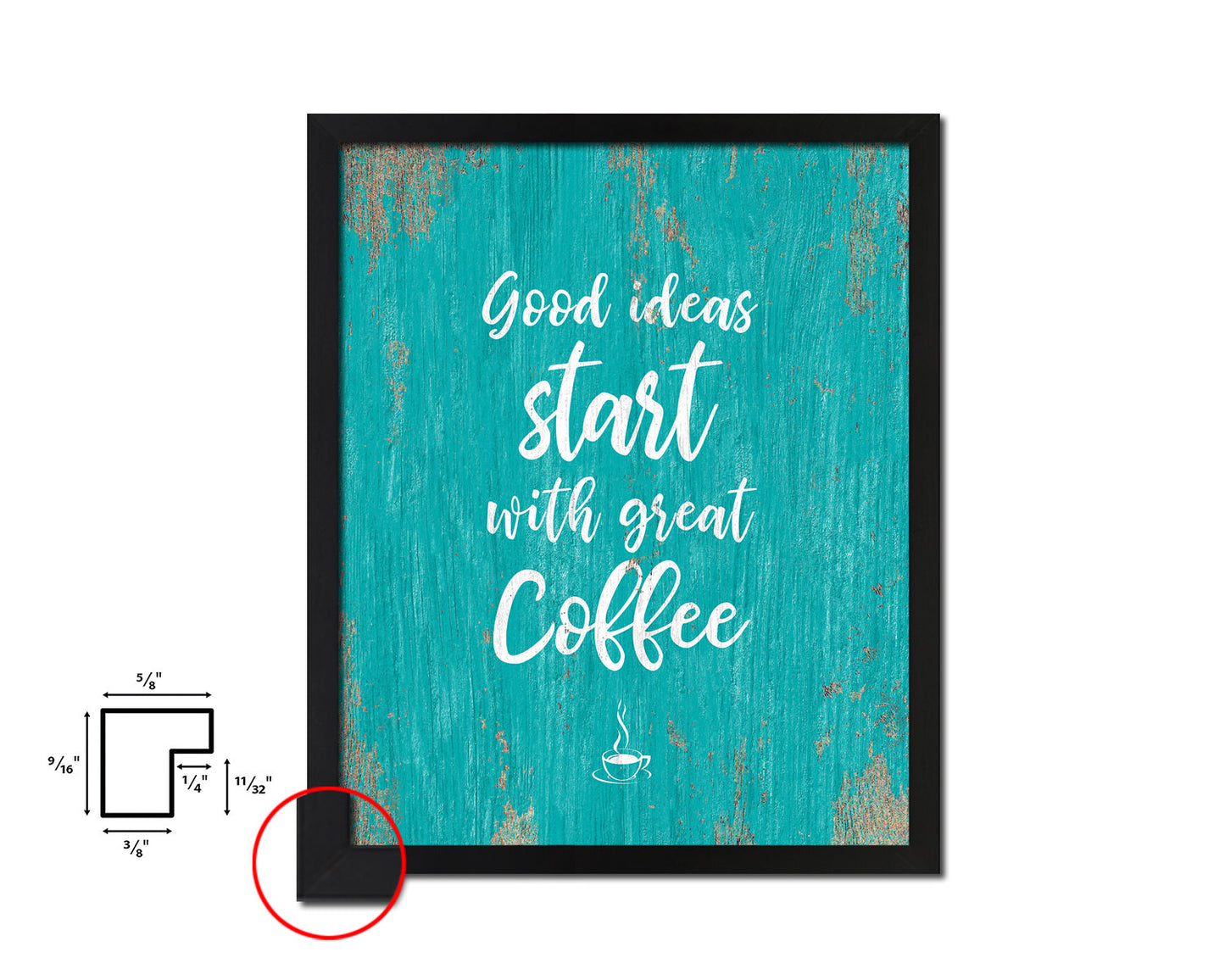 Good ideas start with great coffee Quotes Framed Print Home Decor Wall Art Gifts