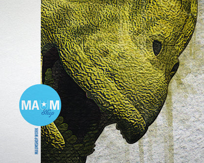 Camarasaurus Dinosaur Animal Painting Print Framed Art Home Wall Decor Gifts