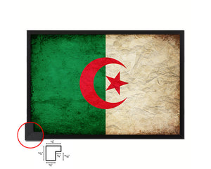 Algeria Country Vintage Flag Wood Framed Print Wall Art Decor Gifts