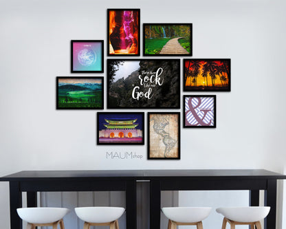 There is no rock like our God Bible Verse Scripture Framed Print Wall Decor Art Gifts