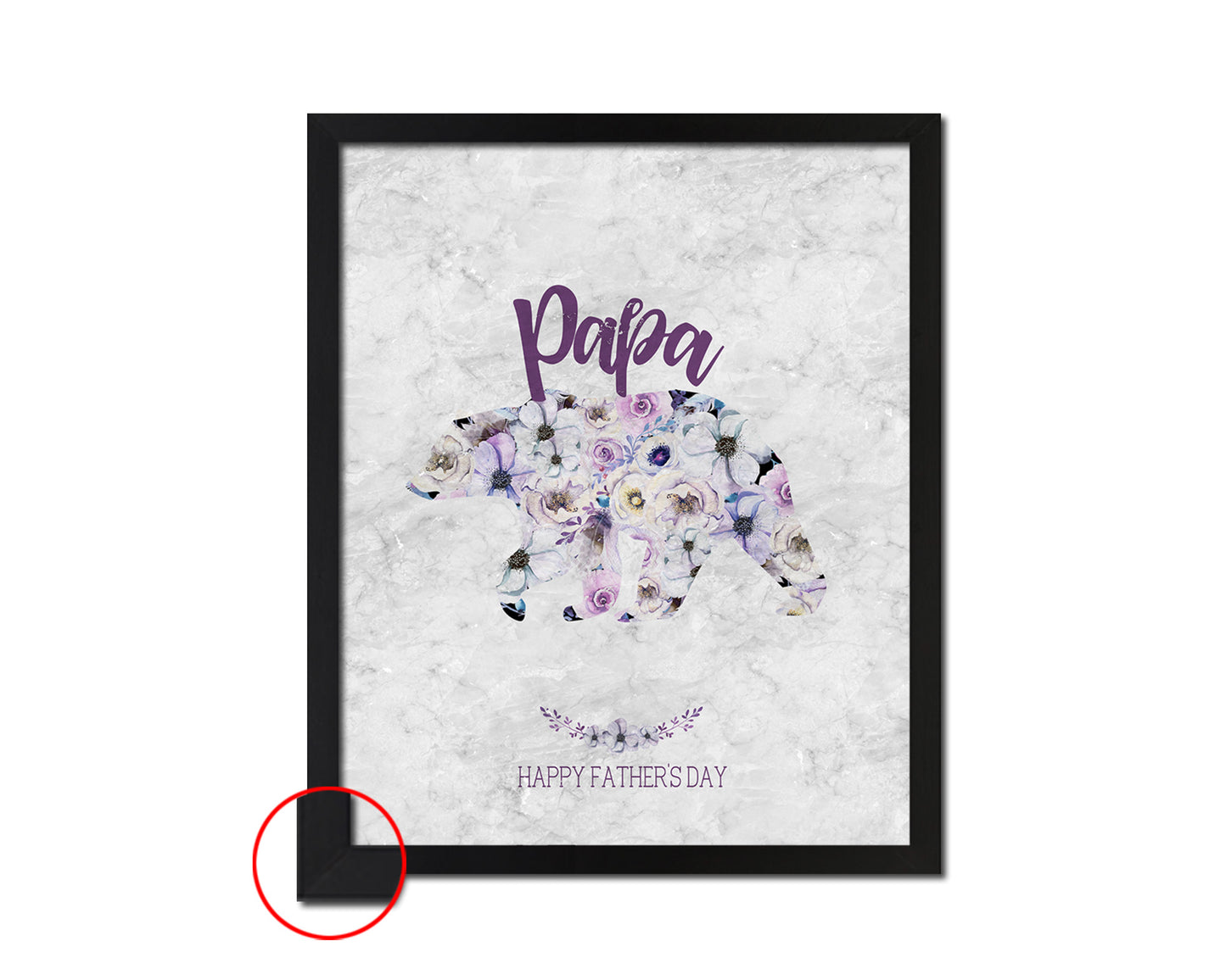 Papa Bear Quote Framed Print Wall Art Decor Gifts