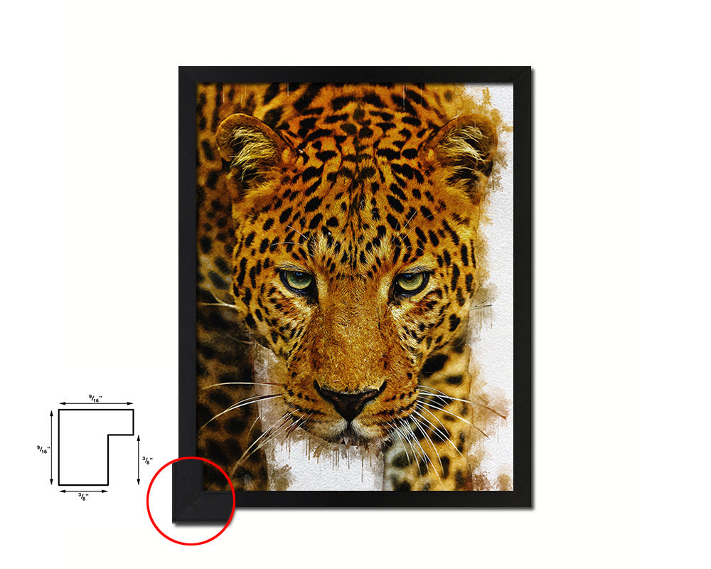 Leopard Animal Painting Print Framed Art Home Wall Decor Gifts