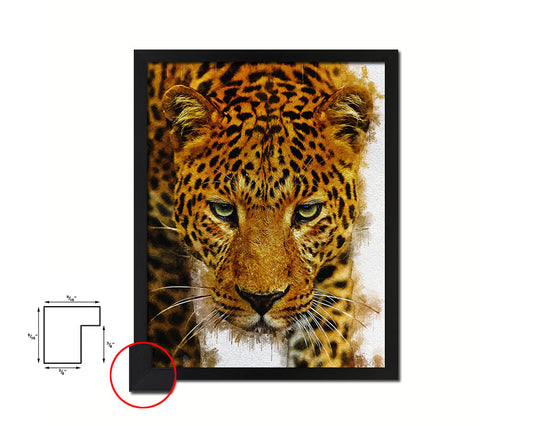 Leopard Animal Painting Print Framed Art Home Wall Decor Gifts