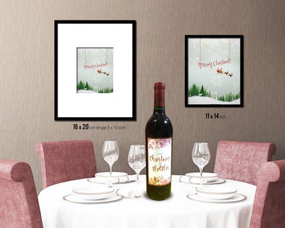 Merry Christmas Santa Holiday Season Gifts Wood Framed Print Home Decor Wall Art
