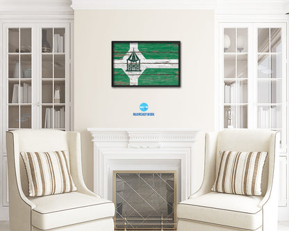 Milford City Connecticut State Rustic Flag Wood Framed Paper Prints Decor Wall Art Gifts