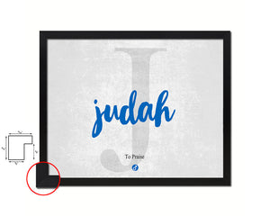Judah Personalized Biblical Name Plate Art Framed Print Kids Baby Room Wall Decor Gifts