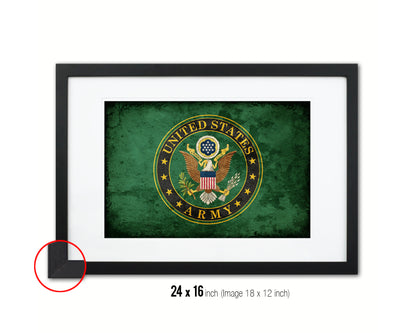 US Army House Vintage Military Flag Framed Print Sign Decor Wall Art Gifts