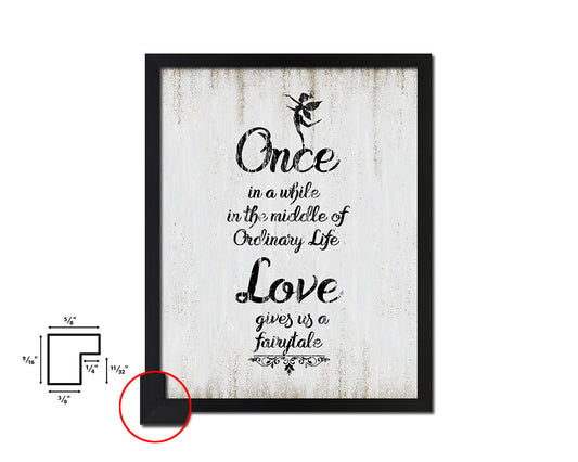 Once in a while in the middle of ordinary Quote Wood Framed Print Wall Decor Art