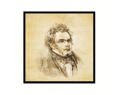 Franz Schubert Vintage Classical Music Black Framed Print Wall Decor Art Gifts