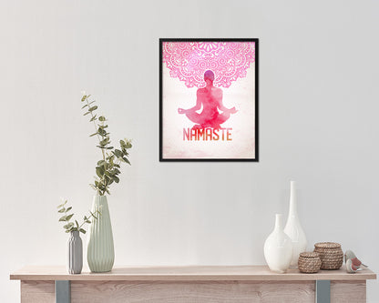 Double Pigeon Pose Fire Log Pose Agnistambhasana Yoga Wood Framed Print Wall Decor Art Gifts