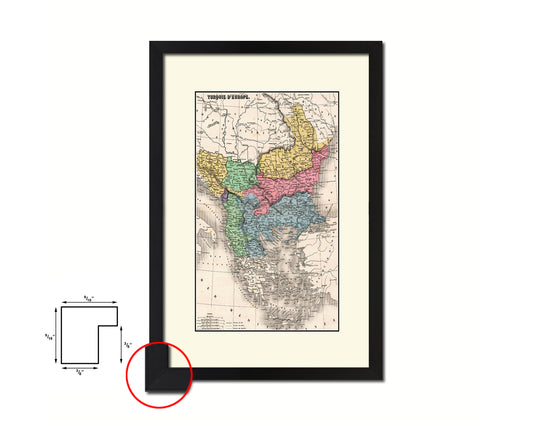 Arkansas Louisiana Mississippi Old Map Wood Framed Print Art Wall Decor Gifts