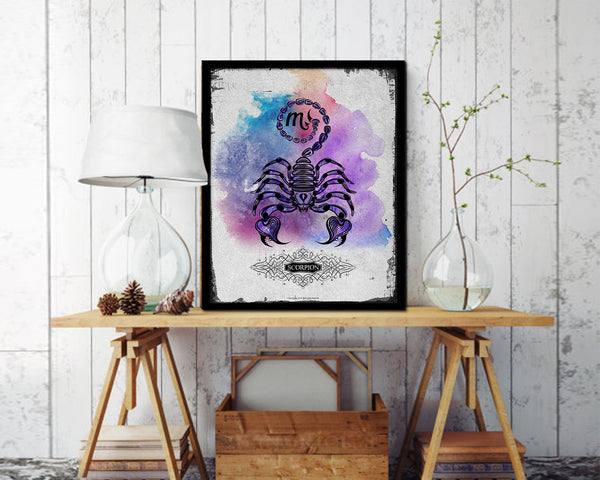 Scorpio Constellation Prediction Yearly Horoscope Wood Framed Paper Print Wall Art Decor Gifts