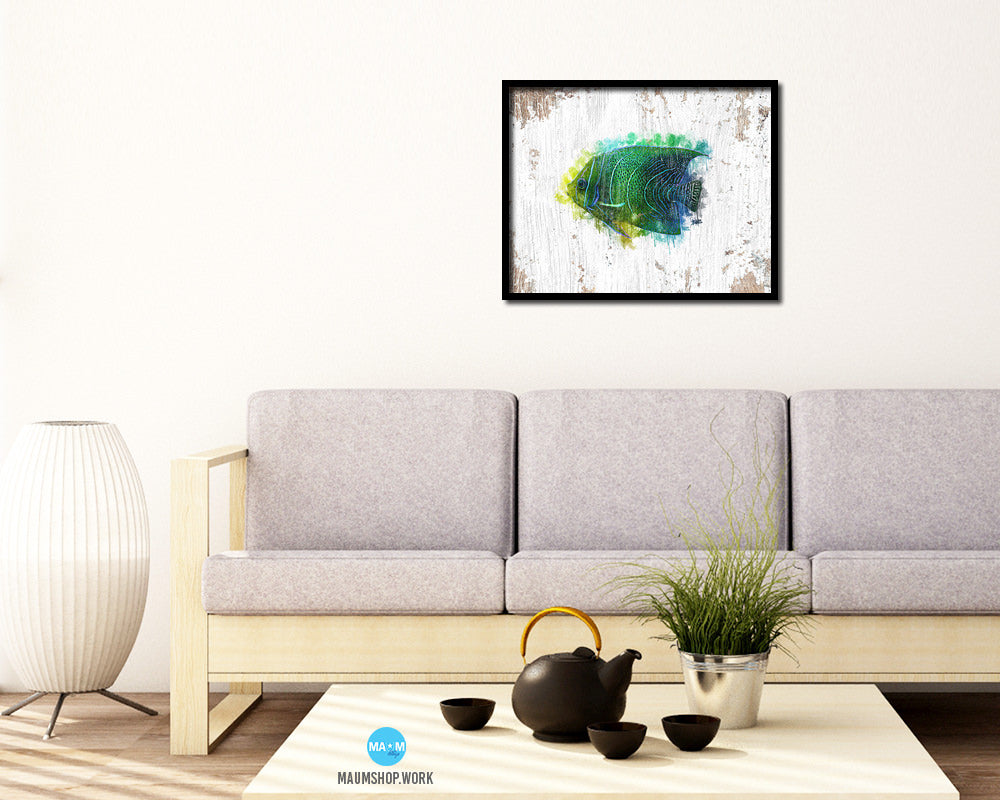 Tropical Fish Framed Print Modern Restaurant Sushi Bar Modern Watercolor Wall Art Decor