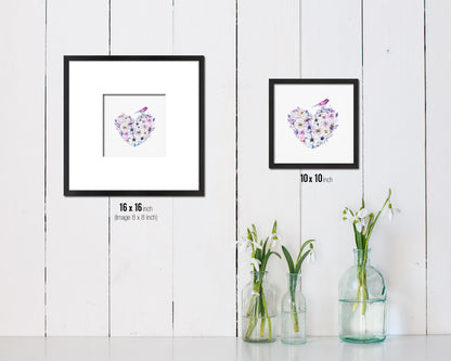 Heart Purple Punctuation Symbol Framed Print Home Decor Wall Art English Teacher Gifts