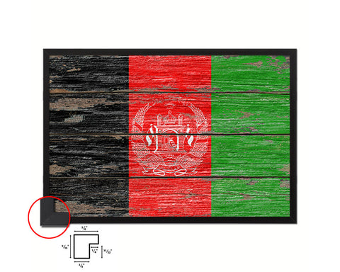 Afghanistan Country Wood Rustic National Flag Wood Framed Print Wall Art Decor Gifts
