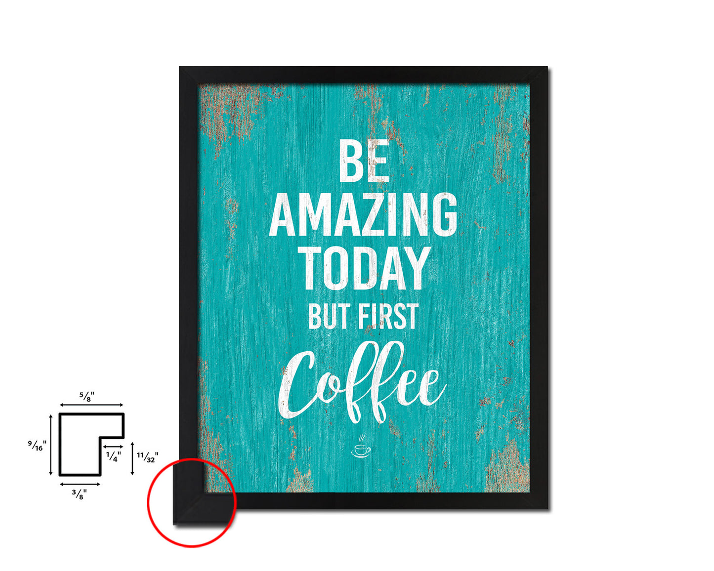 Be amazing today but first coffee Quotes Framed Print Home Decor Wall Art Gifts