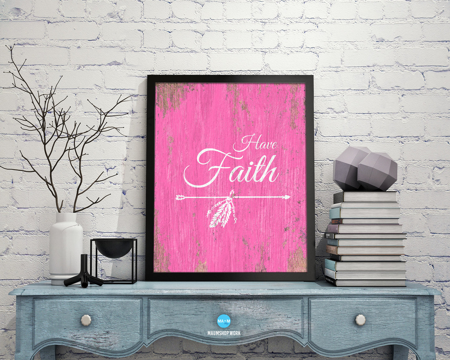 Have Faith Rainbow Pride Peace Right Justice Poster Wood Framed Wall Decor Print Gifts