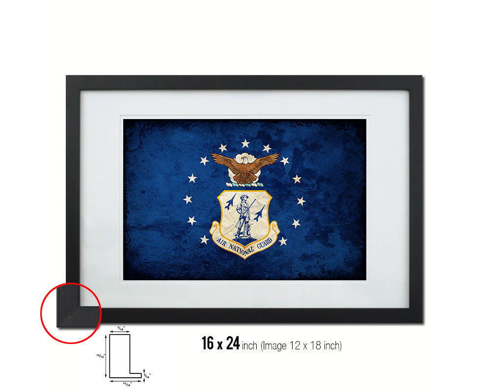 US Air National Guard Emblem Paper Texture Flag Framed Prints Home Decor Wall Art Gifts