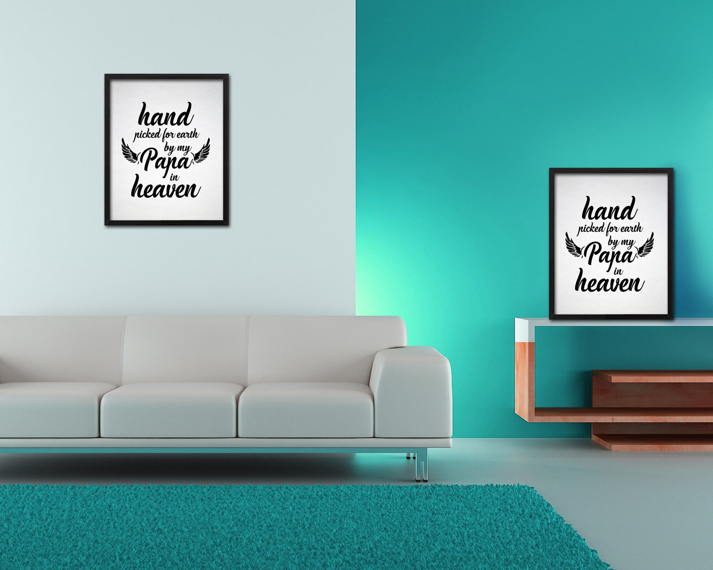 Hand picked for earth by our Papa in heaven Quote Framed Print Wall Art Decor Gifts