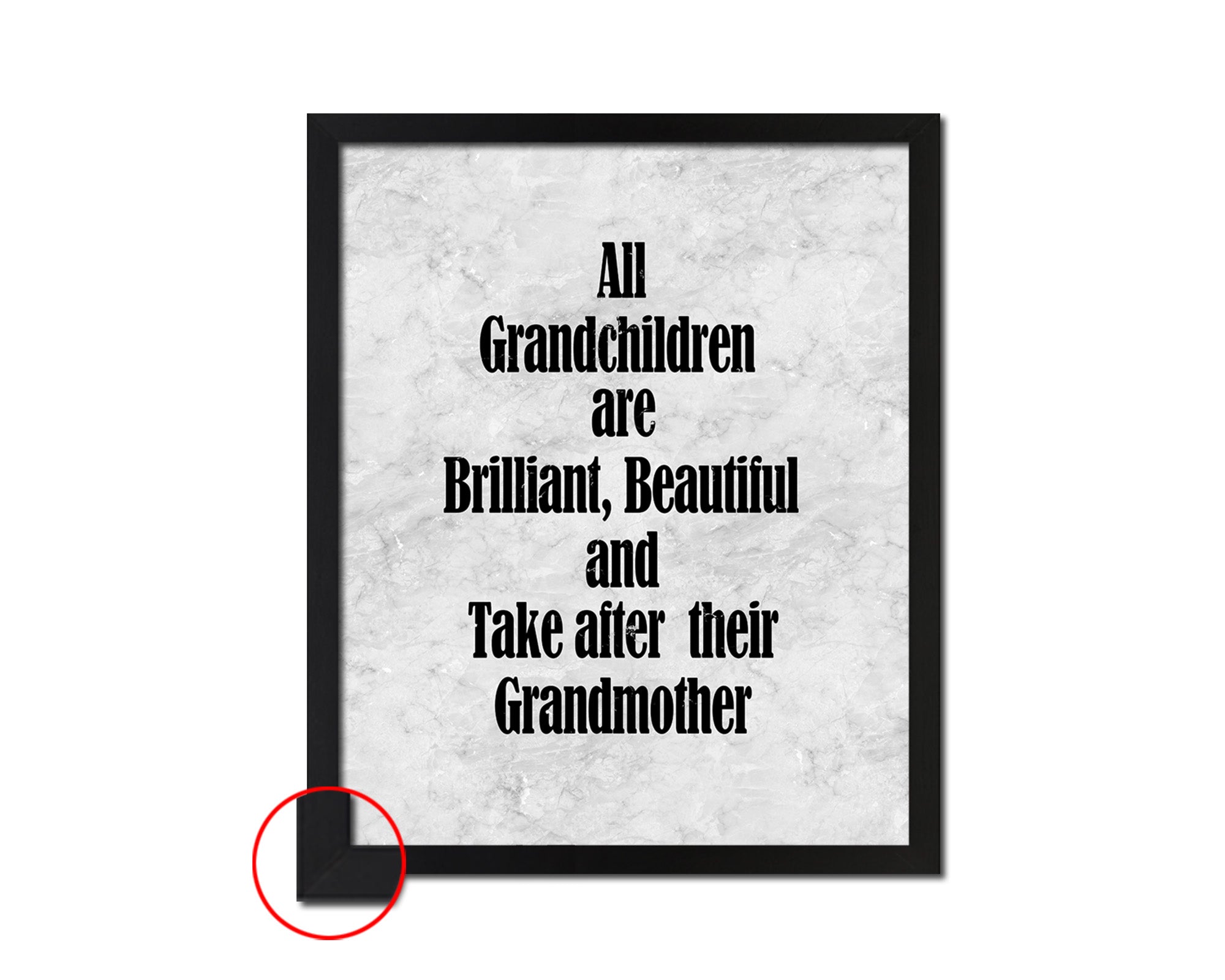 All grandchildren are billiant beautiful Quote Framed Print Wall Art Decor Gifts