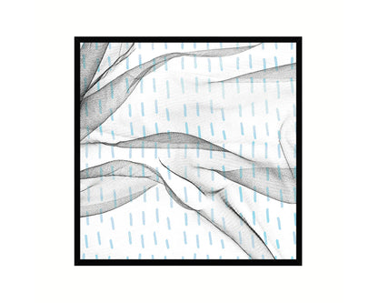 Abstract Aqua Artwork Wood Frame Gifts Modern Wall Decor Art Prints