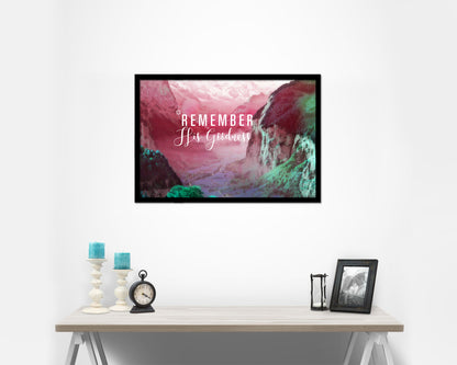 Remember His Goodness Bible Verse Scripture Framed Print Wall Decor Art Gifts