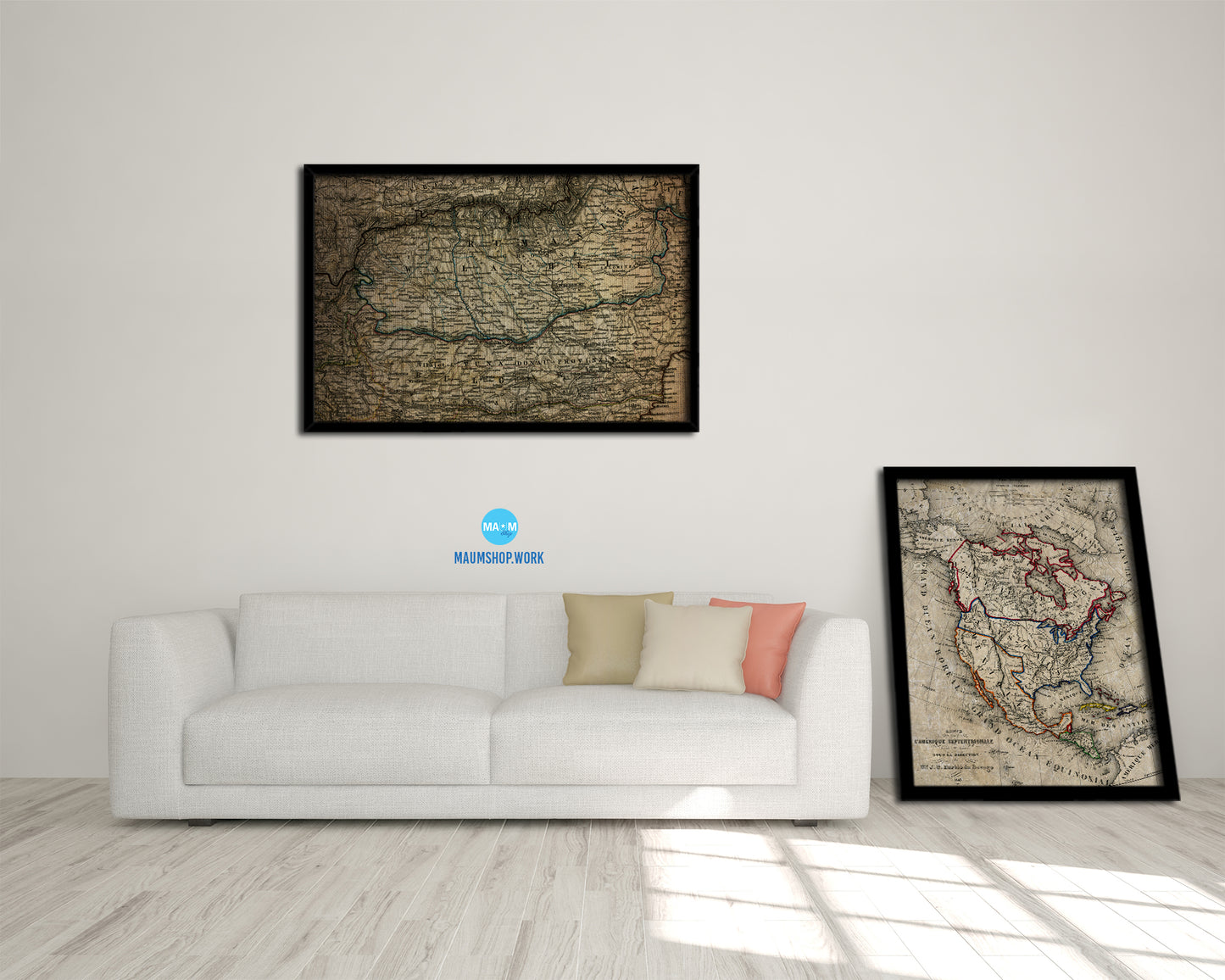 Transylvania Hungary Vintage Map Framed Print Art Wall Decor Gifts