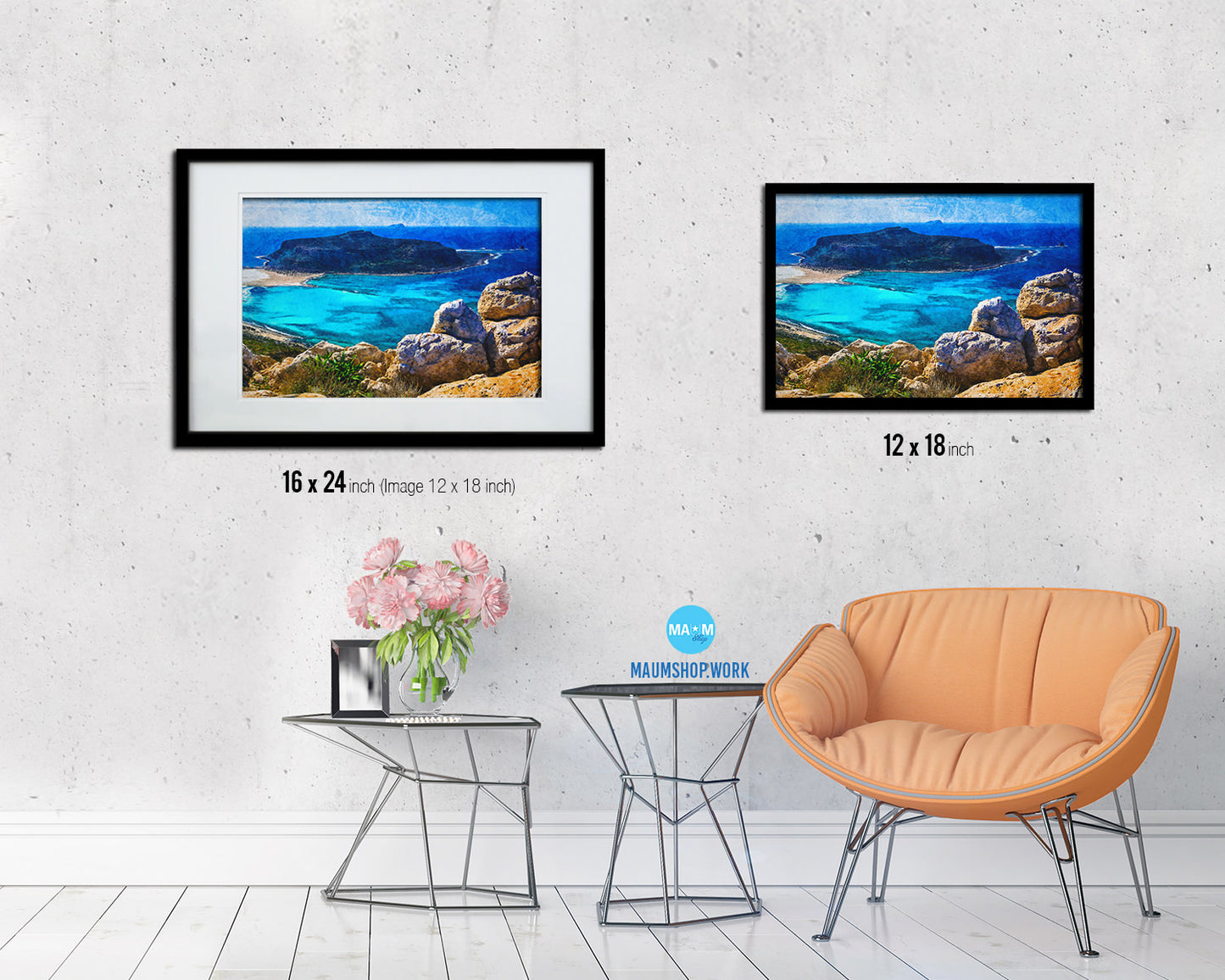 Balos Bay in Crete Island Greek Islands Landscape Painting Print Art Frame Home Wall Decor Gifts