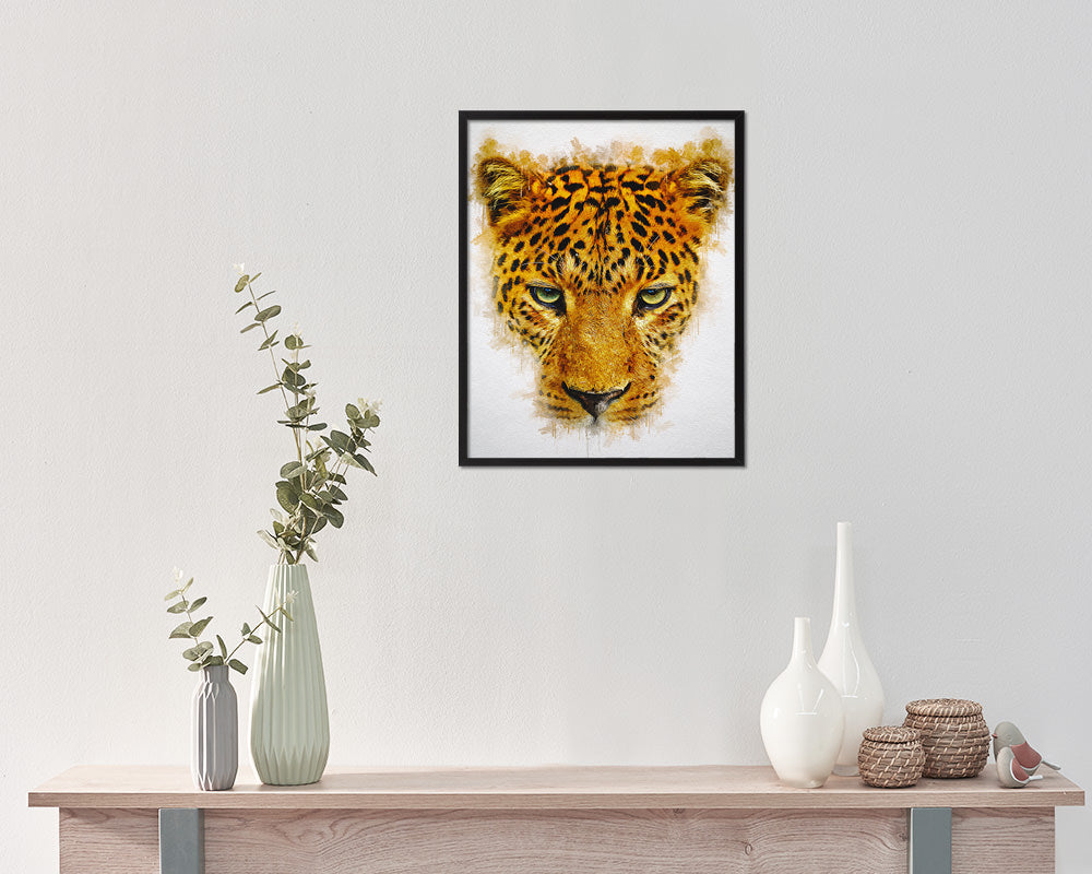 Leopard Animal Painting Print Framed Art Home Wall Decor Gifts