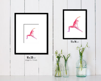 Parighasana Yoga Wood Framed Print Wall Decor Art Gifts