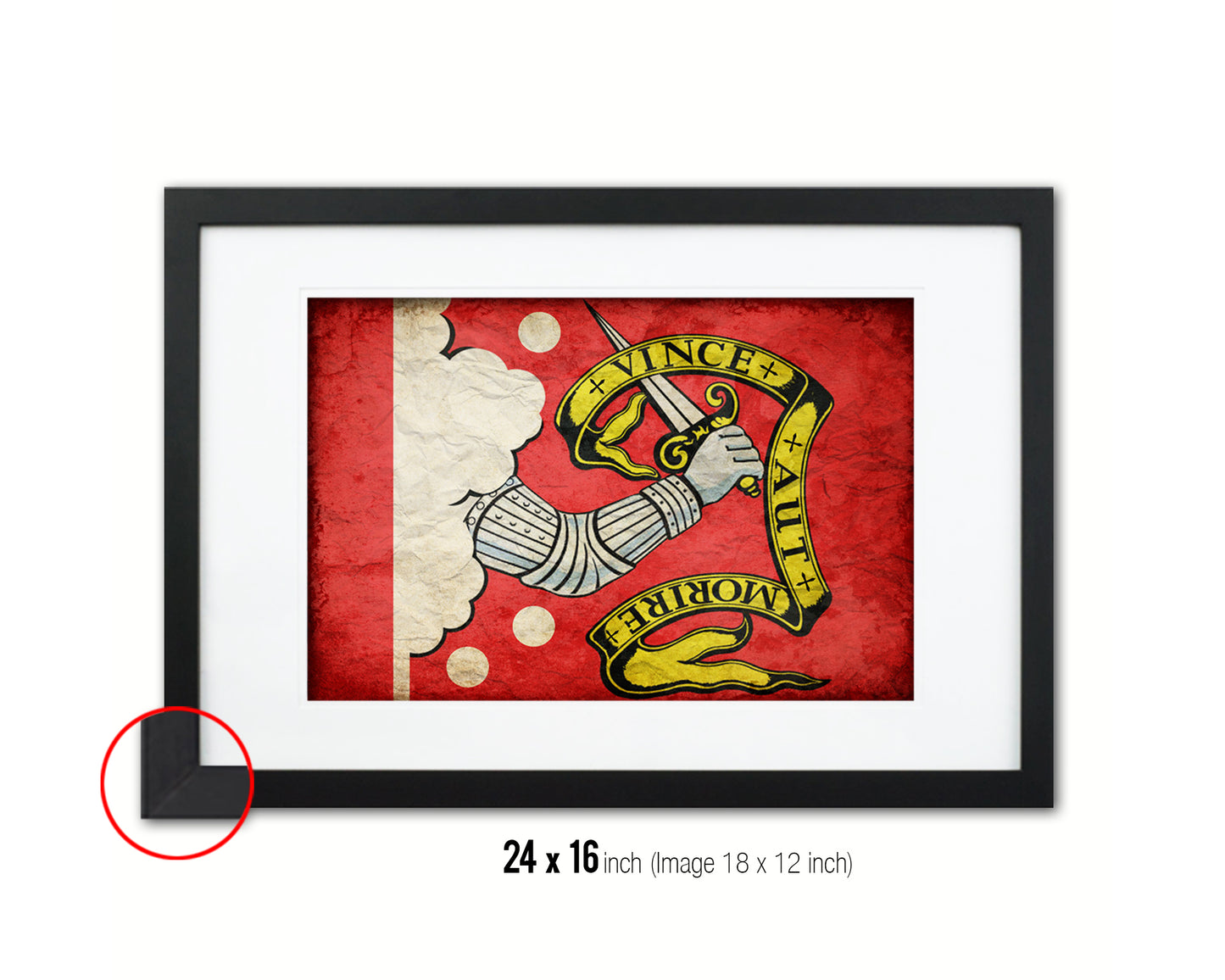 Bedford Vintage Military Flag Framed Print Sign Decor Wall Art Gifts