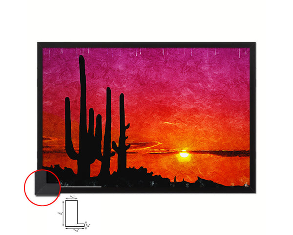 Sunset in Mexican Canyon Landscape Painting Print Art Frame Home Wall Decor Gifts