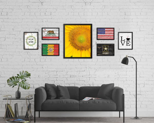 Sunflower Yellow Flower Wood Framed Paper Print Wall Decor Art Gifts