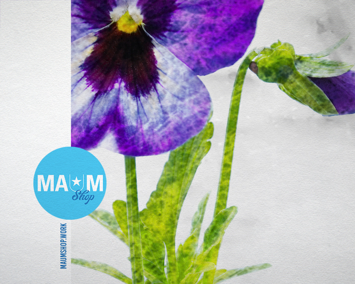 Pansy Marble Texture Plants Art Wood Framed Print Wall Decor Gifts