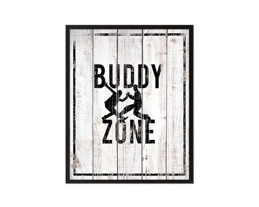 Buddy Zone Notice Danger Sign Framed Print Home Decor Wall Art Gifts