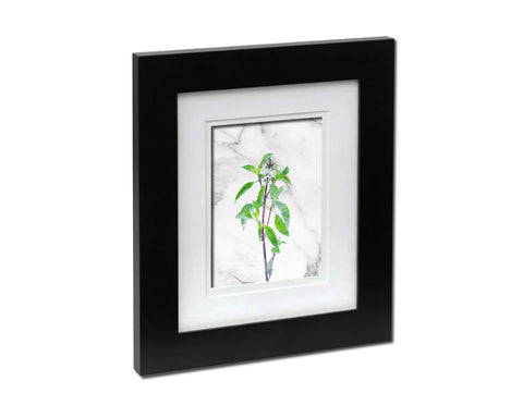 Basil Marble Texture Plants Art Wood Framed Print Wall Decor Gifts