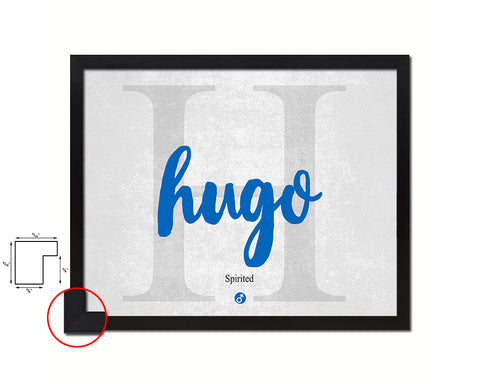 Hugo Personalized Biblical Name Plate Art Framed Print Kids Baby Room Wall Decor Gifts