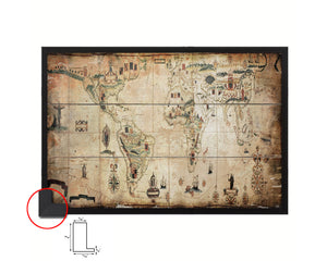 Spanish Portuguese Colonial Empire Antonio Sanches Antique Map Framed Print Art Wall Decor Gifts