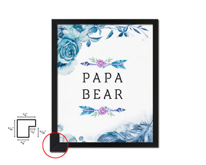 Papa Bear Father's Day Framed Print Home Decor Wall Art Gifts