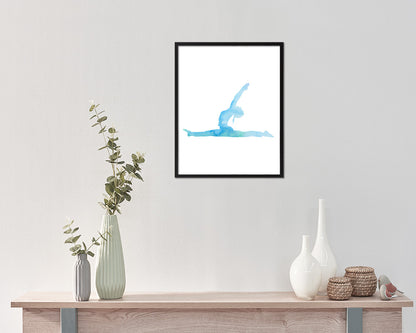 Pigeon Pose Yoga Wood Framed Print Wall Decor Art Gifts