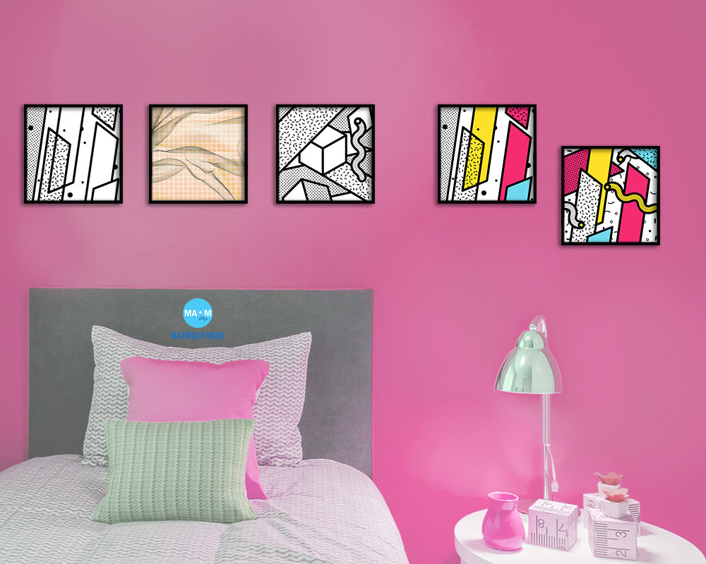 Abstract Yellow Artwork Wood Frame Gifts Modern Wall Decor Art Prints