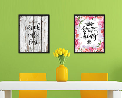Life is short drink coffee first Quote Framed Artwork Print Wall Decor Art Gifts
