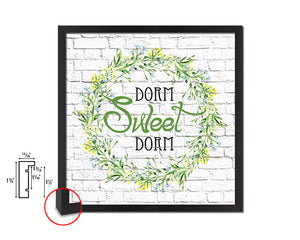 Dorm Sweet Dorm Quote Framed Print Home Decor Wall Art Gifts