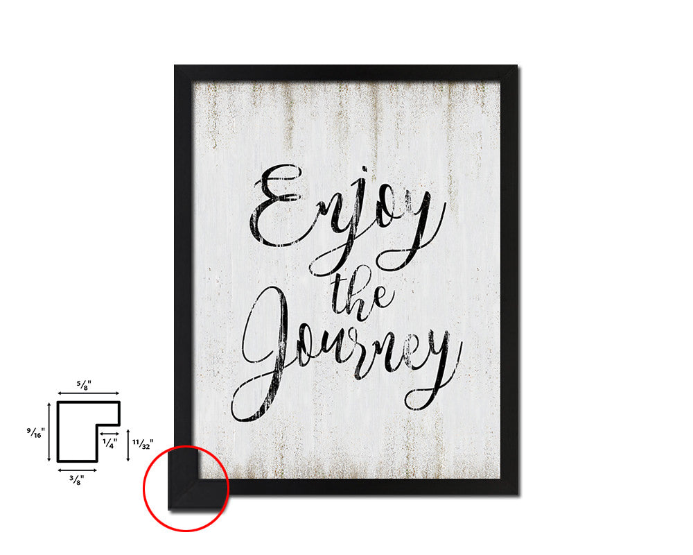 Enjoy the journey Quote Wood Framed Print Wall Decor Art