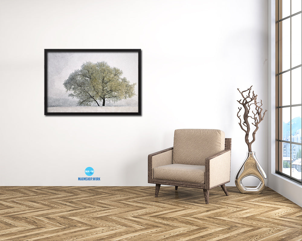 Snow Winter Landscape Artwork Painting Print Art Frame Home Wall Decor Gifts