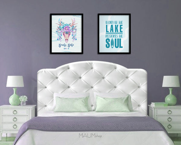 A day at the lake restores the soul Quote Framed Print Wall Decor Art Gifts