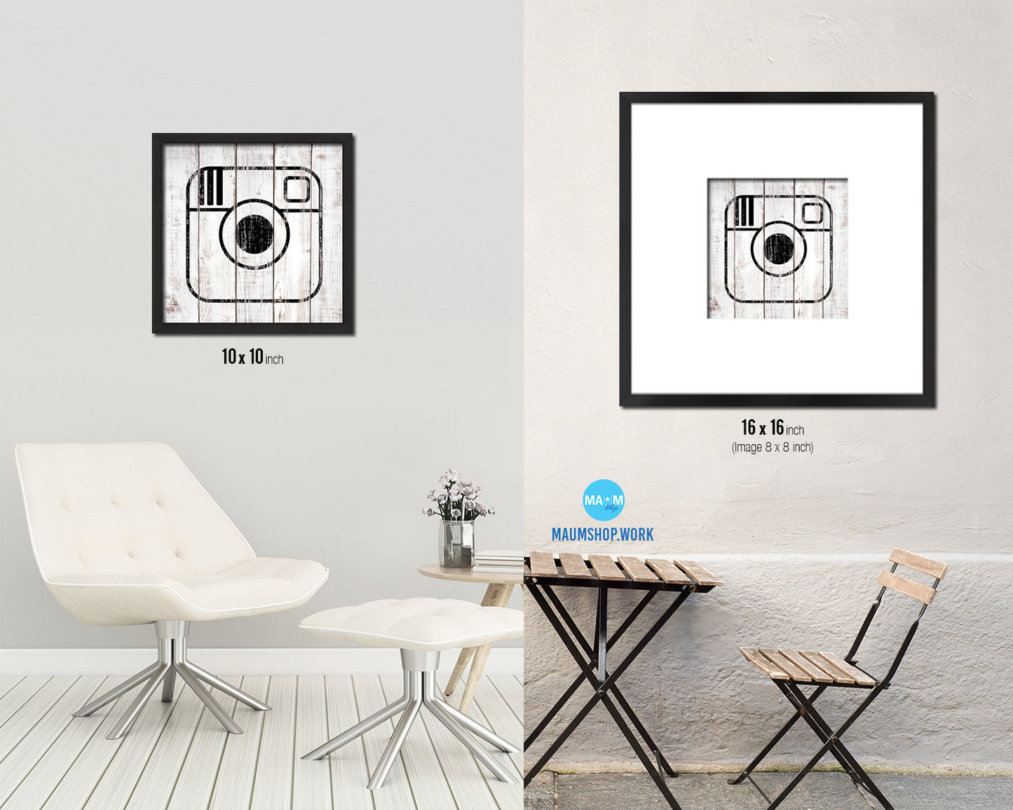 Instagram Social Media Symbol Icons logo Framed Print Shabby Chic Home Decor Wall Art Gifts