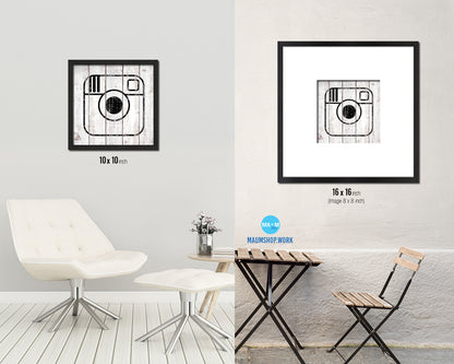 Instagram Social Media Symbol Icons logo Framed Print Shabby Chic Home Decor Wall Art Gifts