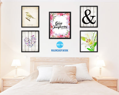 Your grace keeps overflowing, Psalm 86:5 Quote Framed Print Home Decor Wall Art Gifts